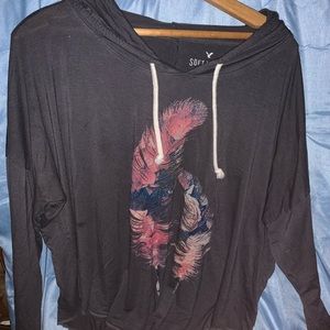 Soft American eagle crop fit tee